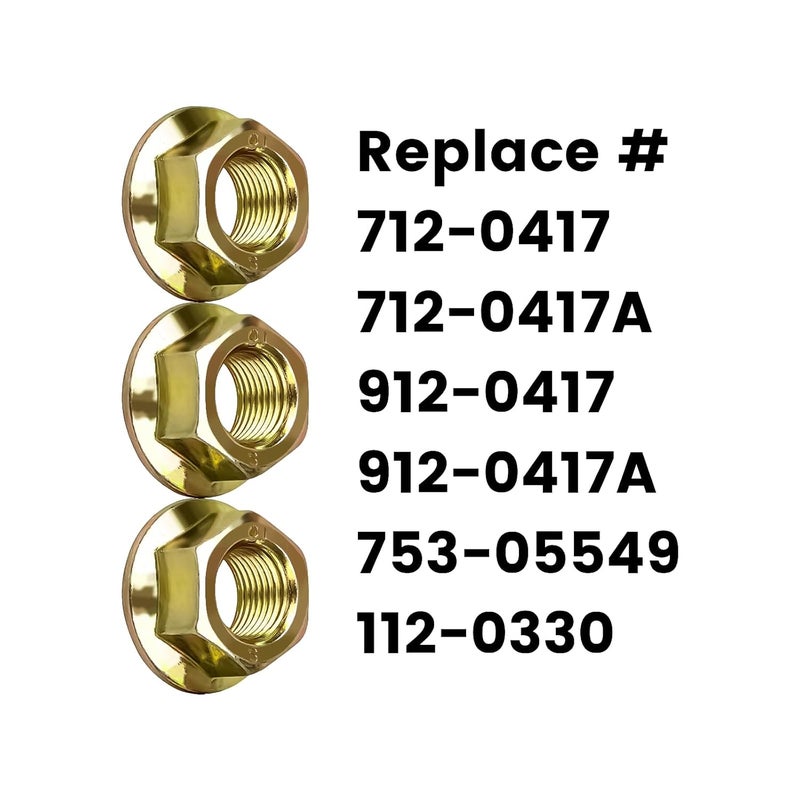 CLSR2U Store Hex Flange Nut Fit for Cub Spindle -712-0417 Blade Nuts Fit for Cub LT1040 LT1042 LT1046 Mower Deck Spindles, Spindle Nut Fit for MTD Craftsman Troy Bilt Mower, Replaces 912-0417A (3 Pack) - Image 4